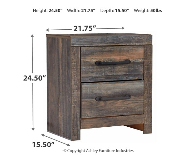 Drystan Full Panel Bed with 2 Storage Drawers with Mirrored Dresser, Chest and 2 Nightstands