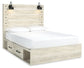 Cambeck  Panel Bed With 2 Storage Drawers With Mirrored Dresser