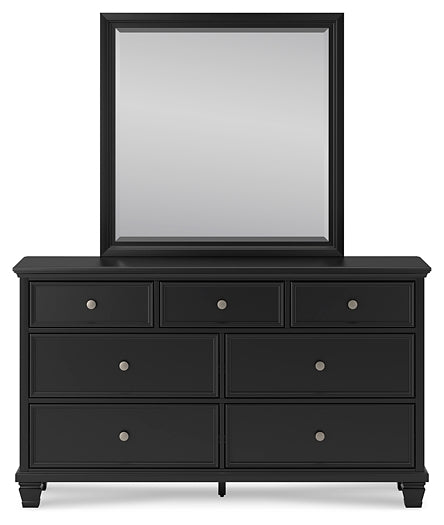 Lanolee Full Panel Bed with Mirrored Dresser, Chest and 2 Nightstands