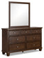 Danabrin Full Panel Bed with Mirrored Dresser