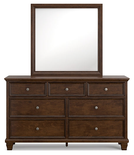 Danabrin Twin Panel Bed with Mirrored Dresser