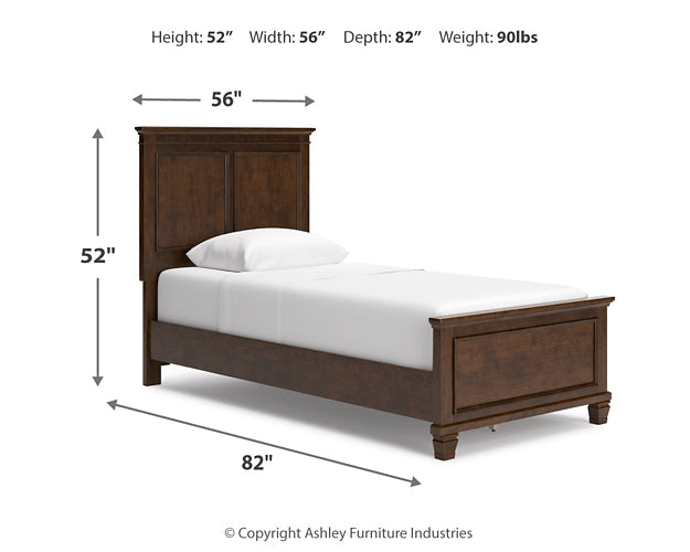 Danabrin Twin Panel Bed with Mirrored Dresser