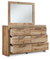 Hyanna Full Panel Storage Bed with Mirrored Dresser and Chest