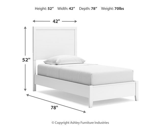 Binterglen Twin Panel Bed with Mirrored Dresser