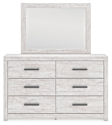 Cayboni Full Panel Bed with Mirrored Dresser, Chest and Nightstand